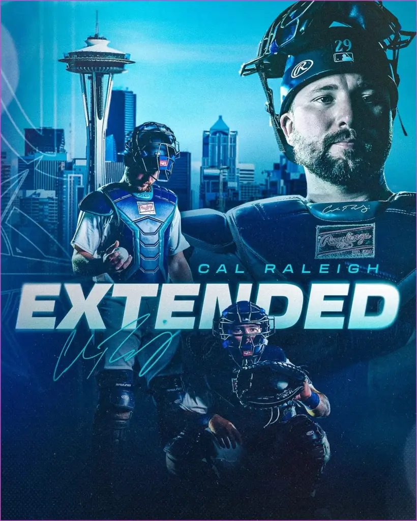 Mariners sign cal raleigh to six year deal ending in 2031