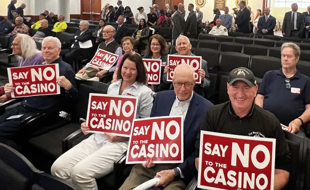 Community voices rise at casino hearing in garden city