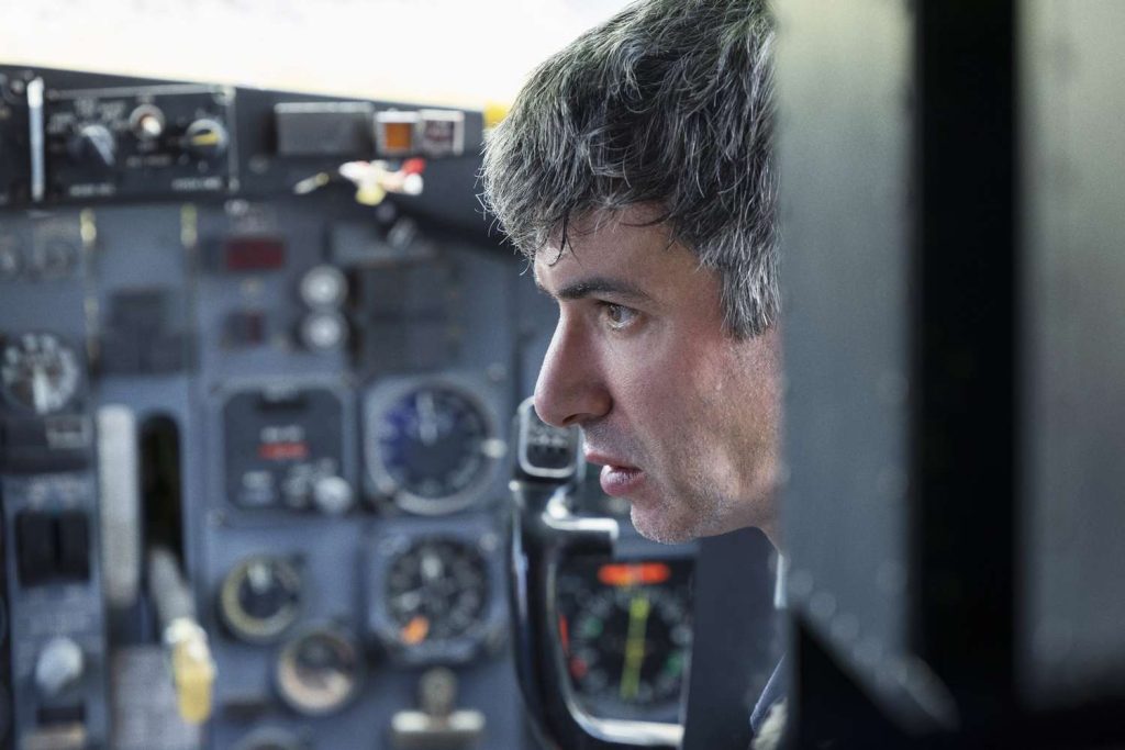 Nathan fielder takes flight with a boeing 737 while navigating
