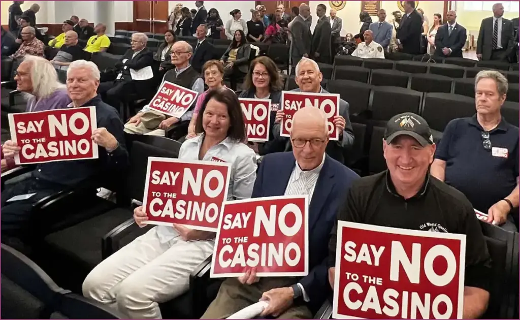 Community voices rise at casino hearing in garden city