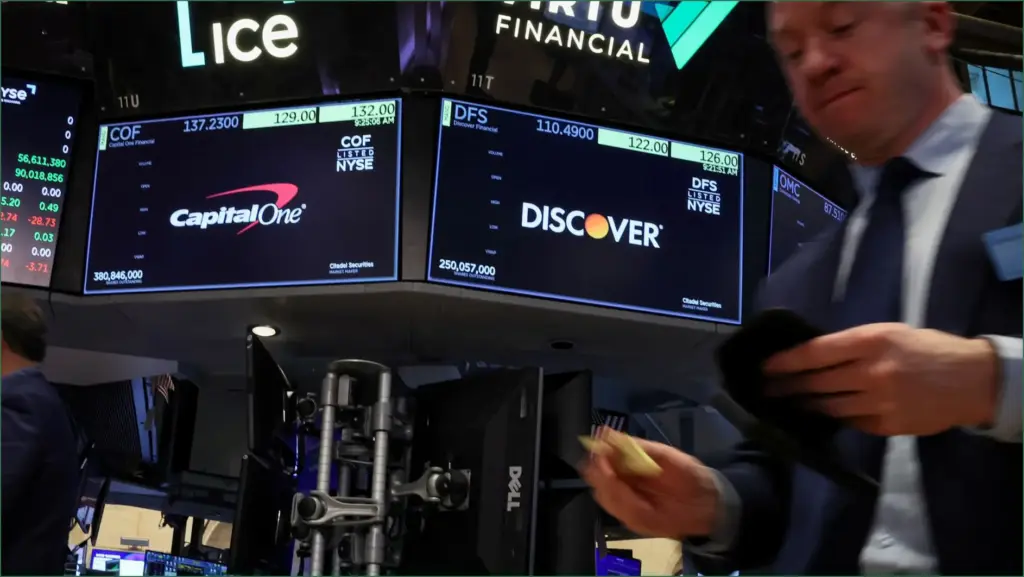 Stocks recover with capital one gaining after discover deal completion