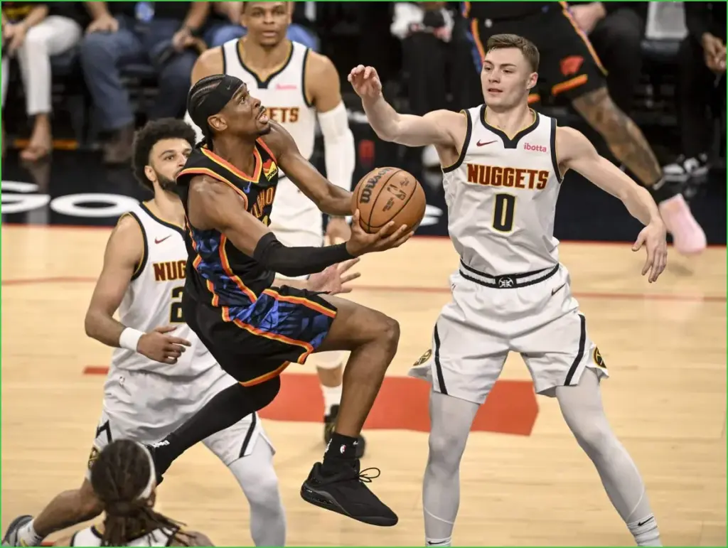 Thunder dominate nuggets to even series, knicks surge past celtics