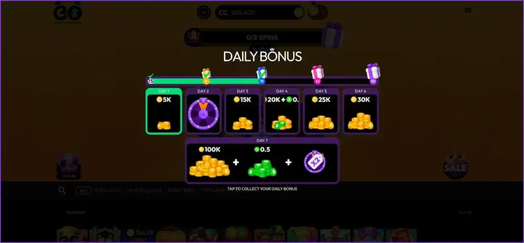 Top daily log in bonuses at the best sweepstakes casinos