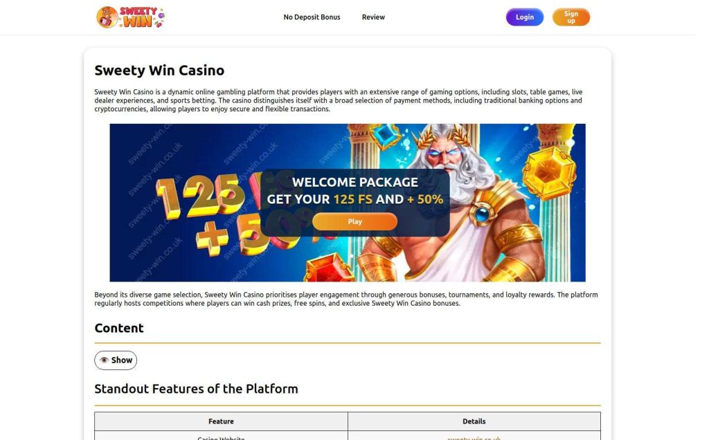 Exploring the thrills of sweety win casino games: an in depth
