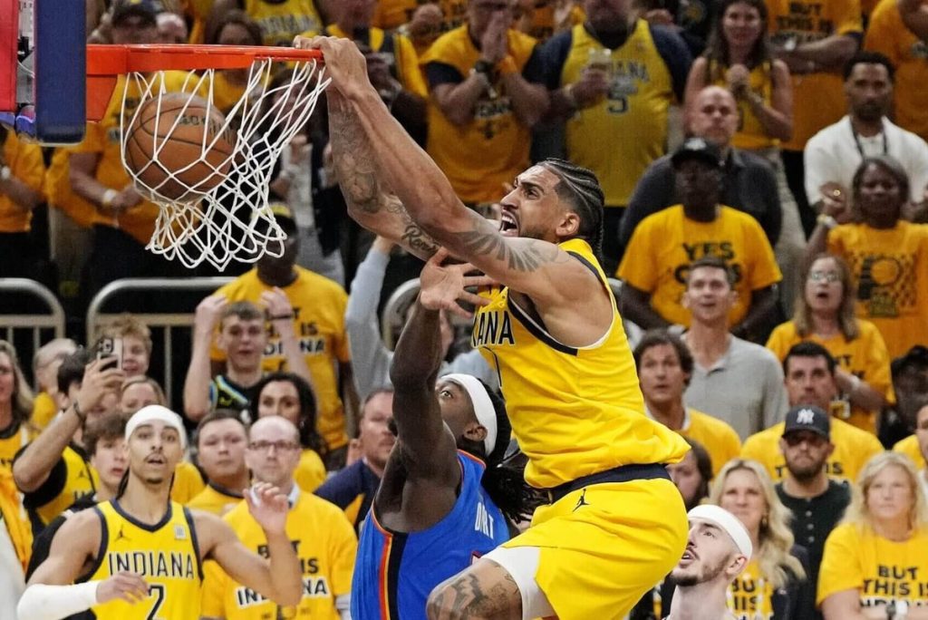 Obi toppin soars as pacers triumph over thunder in game