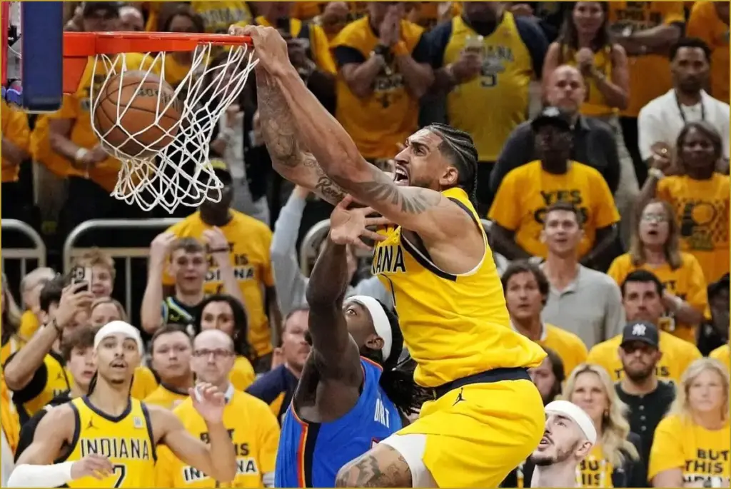 Obi toppin soars as pacers triumph over thunder in game
