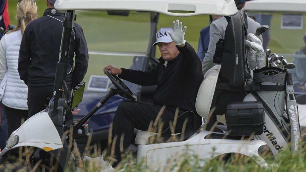 Trump golfing in scotland amidst protests
