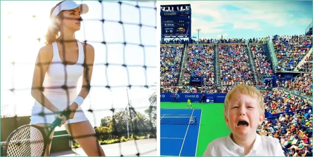 Tennis player's heartfelt gesture earns cheers as crying child is