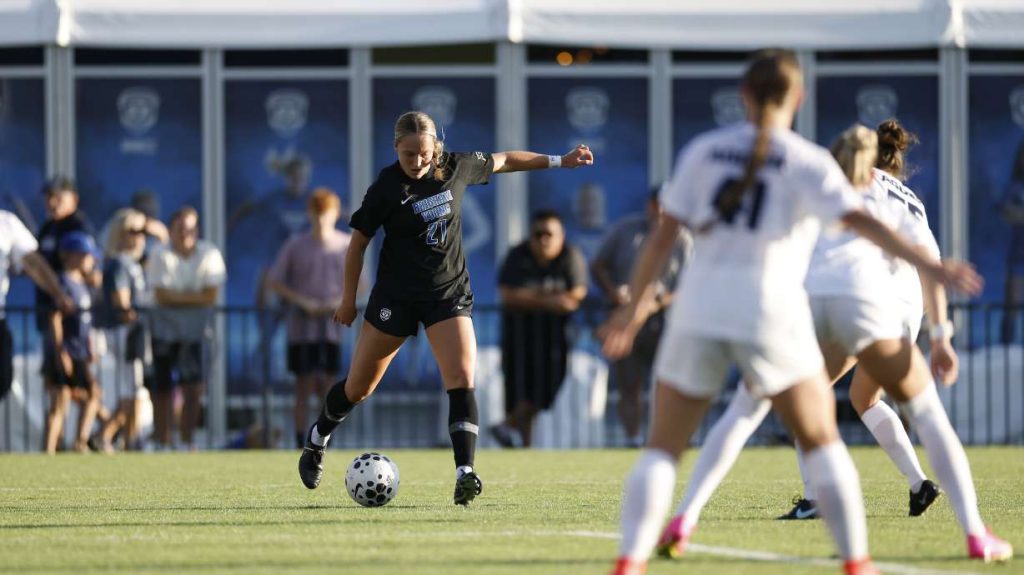 Goettsche's brace secures uncommon 2 0 victory for byu soccer against