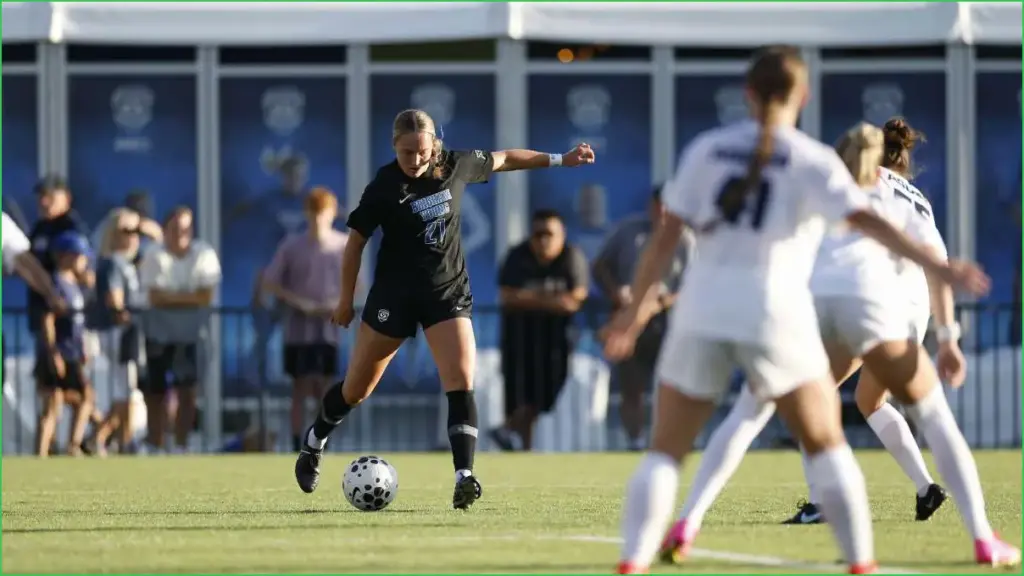 Goettsche's brace secures uncommon 2 0 victory for byu soccer against