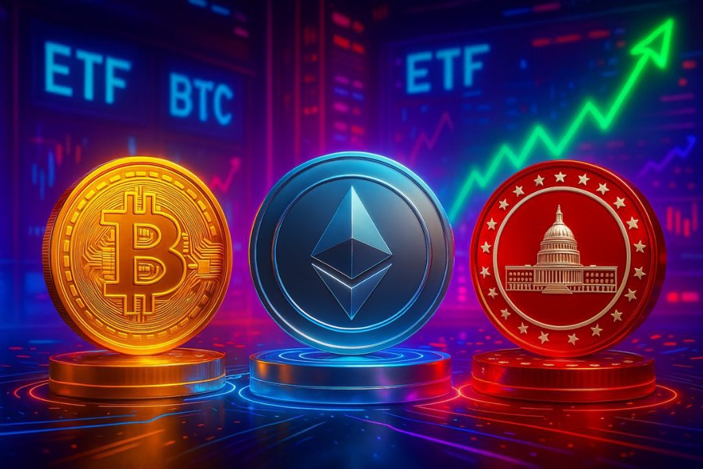 Bitcoin, ethereum, and magacoin drive etf interest