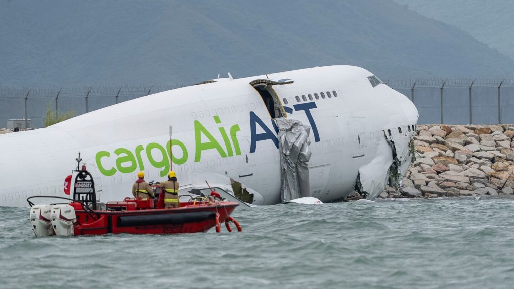 Cargo plane crashes into hong kong waters, two lives lost