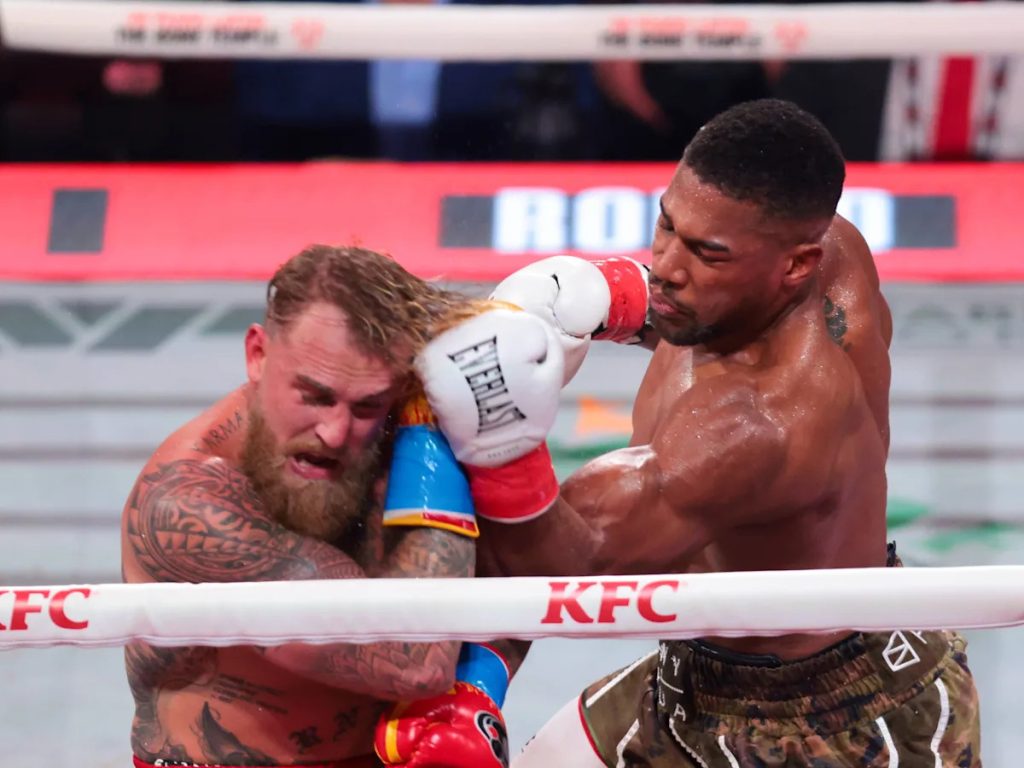 Anthony joshua delivers spectacular one punch ko to jake paul in