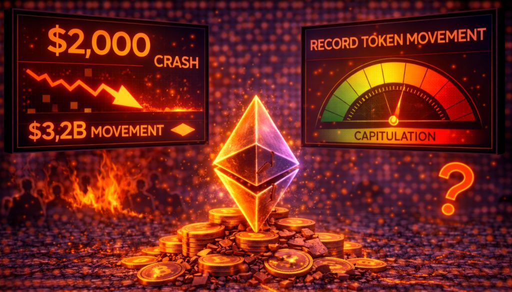 Ethereum dip below $2,000 sparks unprecedented token activity indicating market
