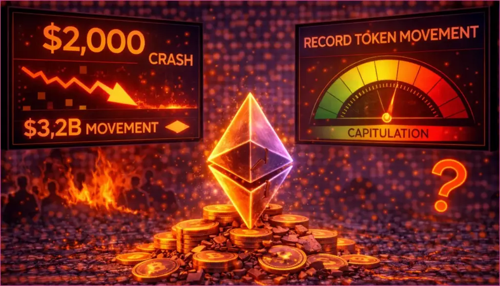 Ethereum Dip Below $2,000 Sparks Unprecedented Token Activity Indicating Market Capitulation Ethereum dip below $2,000 sparks unprecedented token activity indicating market