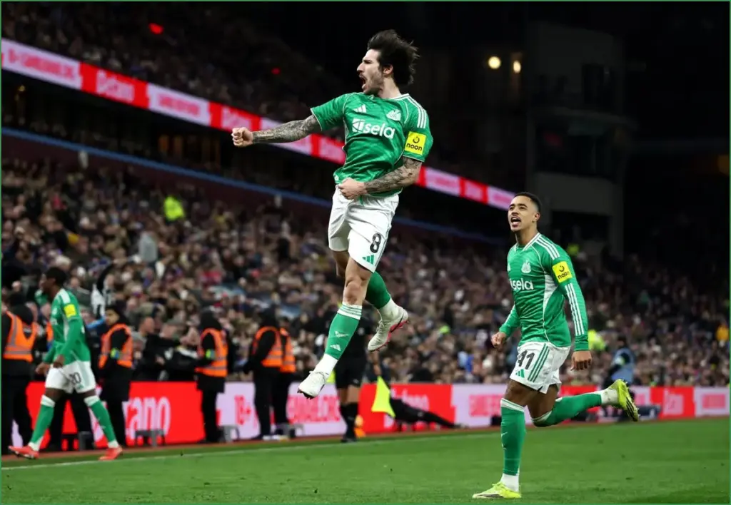 Tonali shines with double as newcastle tops aston villa amid