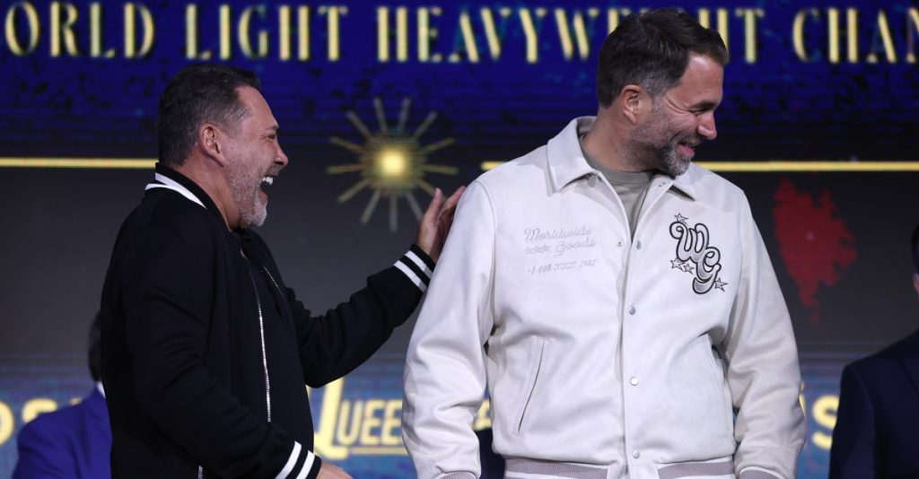 Oscar de la hoya endorses eddie hearn as victor over