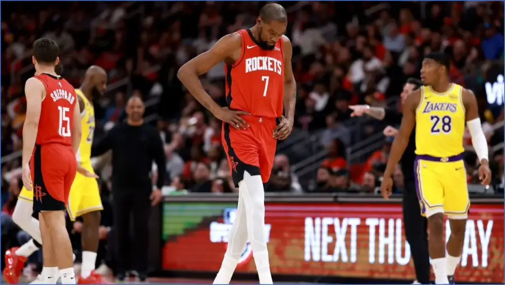 Kevin durant accepts responsibility as lakers stifle rockets' offense