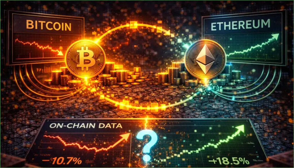 Capital shifts: bitcoin to ethereum as on chain data signals ongoing