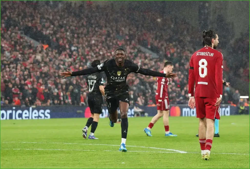 Dembele powers psg to semi finals with victory over liverpool