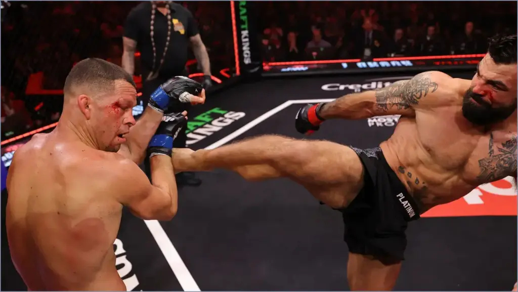 Mike perry secures victory over nate diaz in dramatic two round