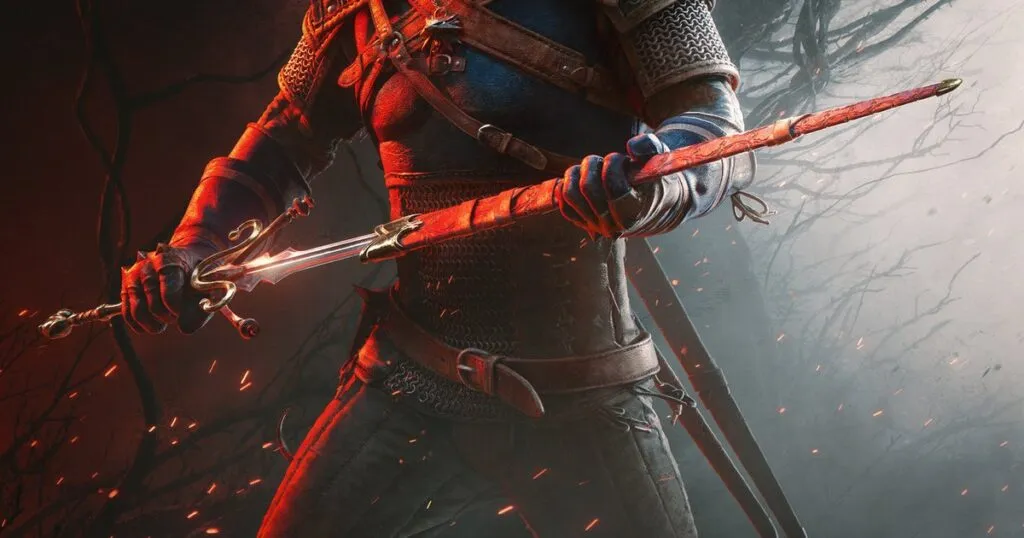 Geralt's sword in the witcher 3 expansion artwork recalls past