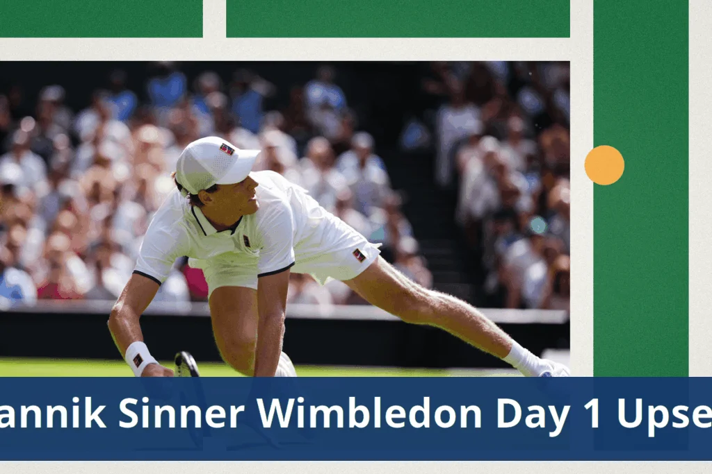 Jannik sinner survives upset in wimbledon day 1 action