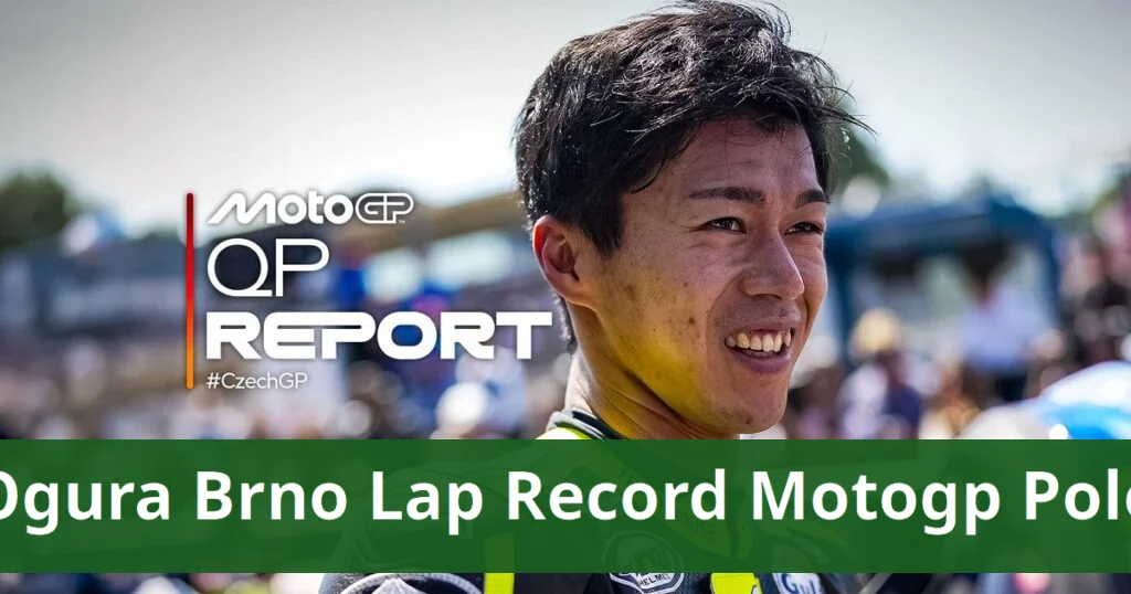 Ogura sets new Brno lap record to earn first MotoGP pole Ogura sets new brno lap record to earn first motogp